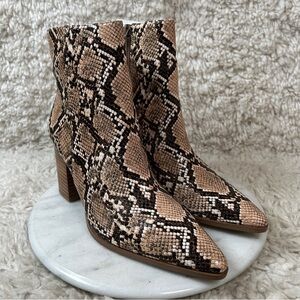 RAYE Snake Skin Print Ankle Boots Size 10
